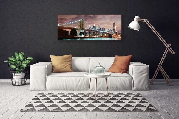 Tablou pe panza canvas Bridge City Arhitectura Maro Gri