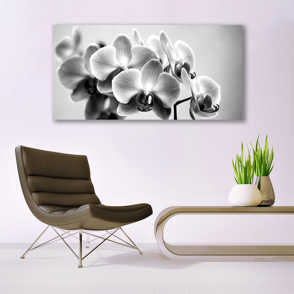 Tablou pe panza canvas Flori Floral Gray