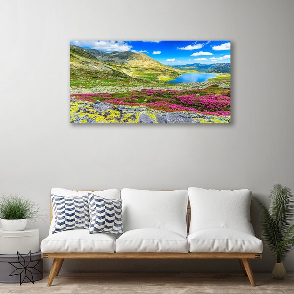Tablou pe panza canvas Mountain Bay Meadow Natura Multi