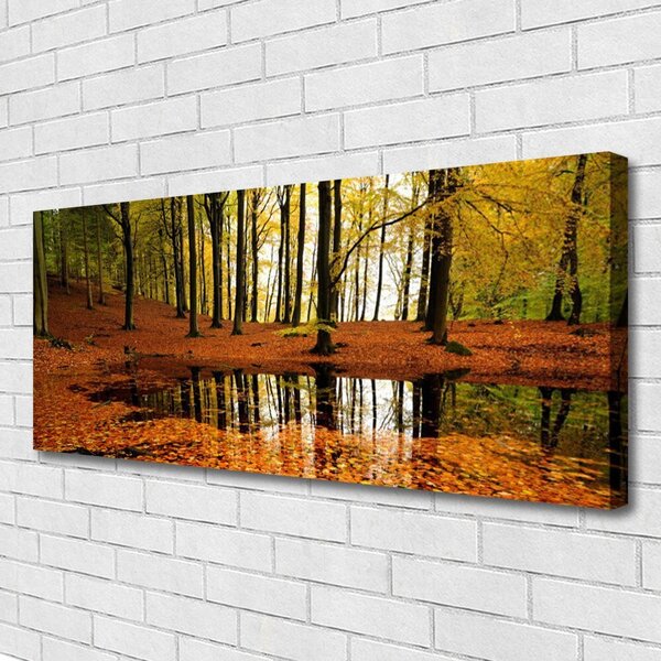 Tablou pe panza canvas Natural Pădurea Verde Portocaliu Maro