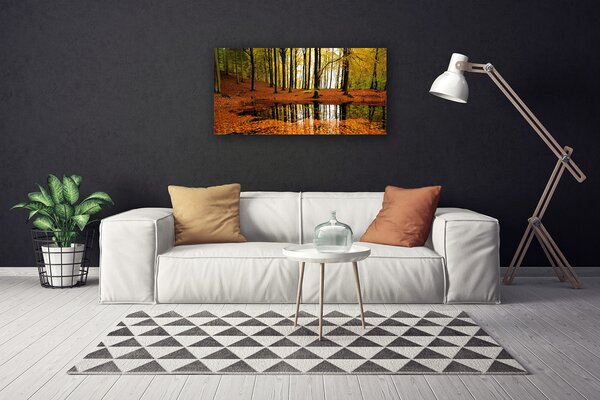 Tablou pe panza canvas Natural Pădurea Verde Portocaliu Maro
