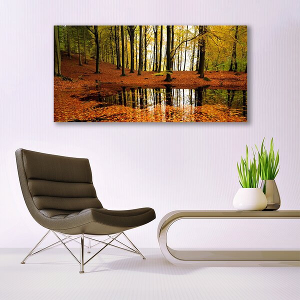 Tablou pe panza canvas Natural Pădurea Verde Portocaliu Maro