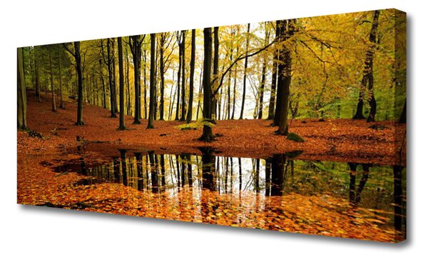 Tablou pe panza canvas Natural Pădurea Verde Portocaliu Maro