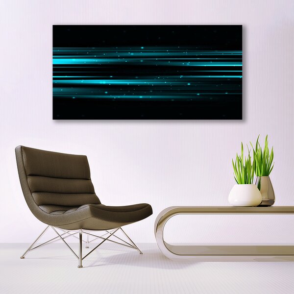 Tablou pe sticla Abstract Art Albastru Negru
