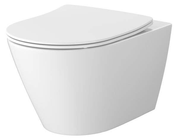Cersanit City vas wc cu capac soft-close agăţat fără margine cu spălare turbionară alb S4004-137