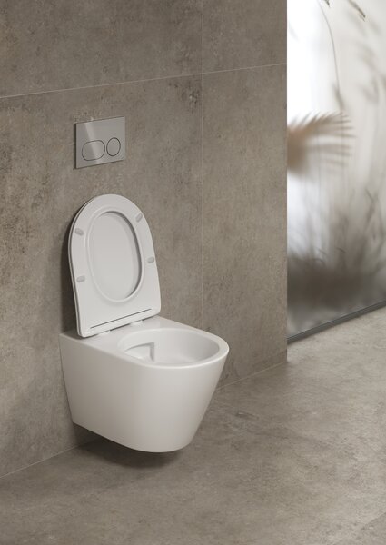 Cersanit City vas wc cu capac soft-close agăţat fără margine cu spălare turbionară alb S4004-137