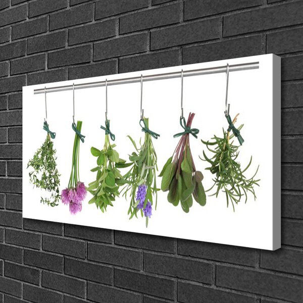 Tablou pe panza canvas Flori Floral Verde Roz