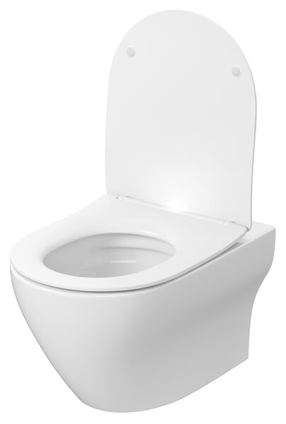 Cersanit Larga vas wc cu capac soft-close agăţat fără margine cu spălare turbionară alb S4026-009