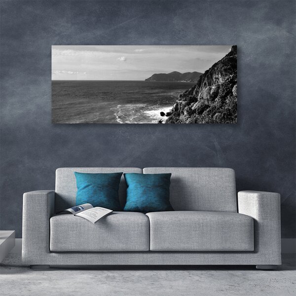 Tablou pe panza canvas Marea Munții Peisaj Gray
