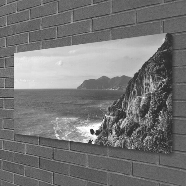 Tablou pe panza canvas Marea Munții Peisaj Gray