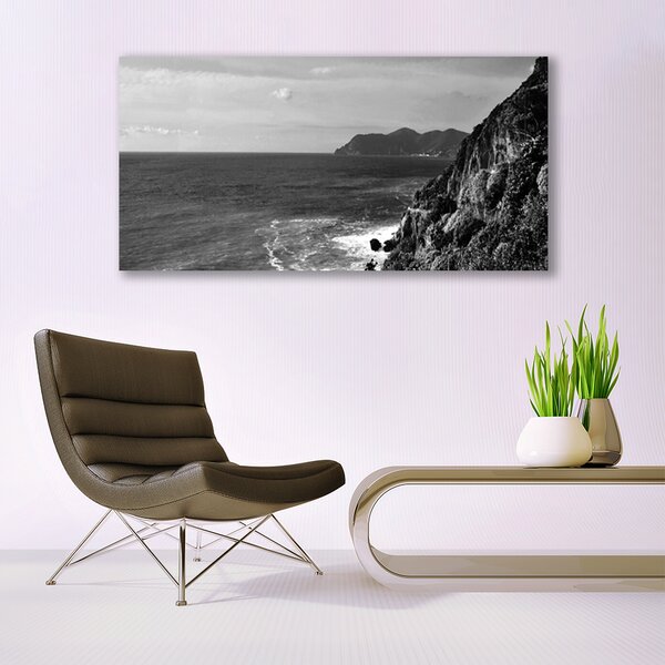 Tablou pe panza canvas Marea Munții Peisaj Gray