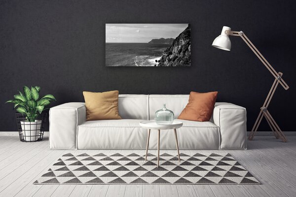 Tablou pe panza canvas Marea Munții Peisaj Gray