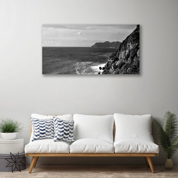 Tablou pe panza canvas Marea Munții Peisaj Gray