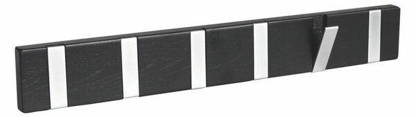 Cuier din lemn de stejar cu 6 agățători pliabile Rowico Confetti, negru
