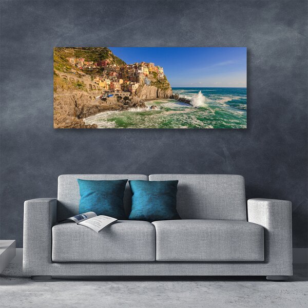 Tablou pe panza canvas Munții Sea Peisaj Maro Albastru