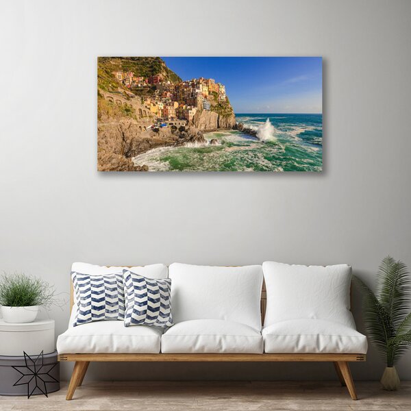 Tablou pe panza canvas Munții Sea Peisaj Maro Albastru