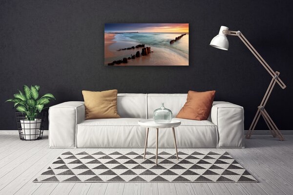 Tablou pe panza canvas Ocean Beach Peisaj Maro Albastru