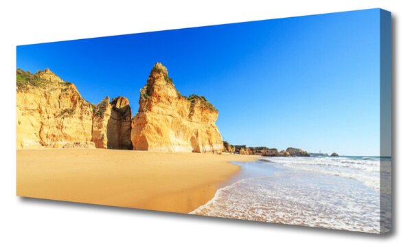Tablou pe panza canvas Ocean Beach Peisaj Galben Albastru