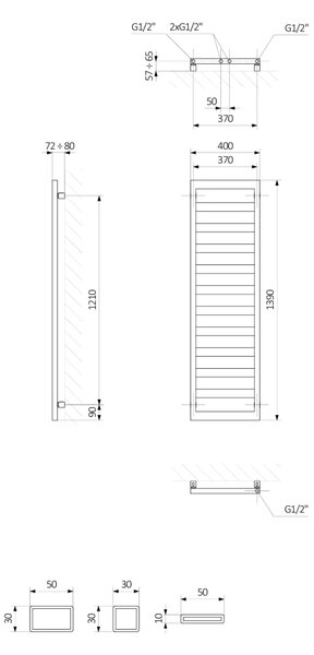 Oltens Benk calorifer de baie scară 139x40 cm alb 55037000