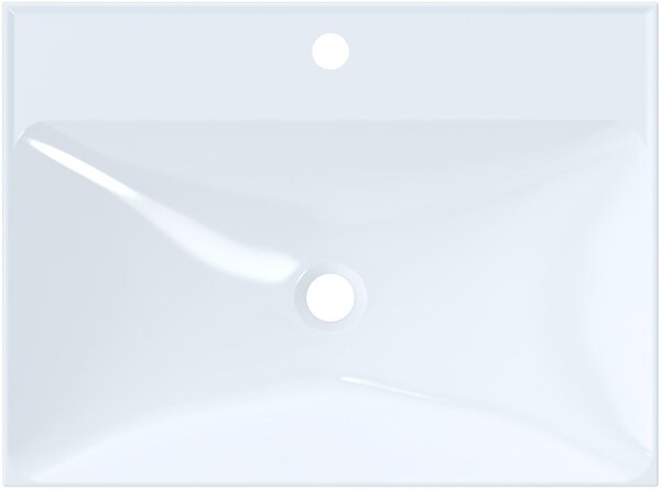 Ruvetti Erna lavoar 60x45 cm dreptunghiular mobilier-de blat alb luciu DOL_ER60