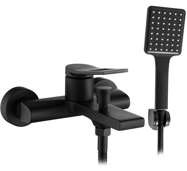 Rea Soul, baterie pentru cadă cu set de duș manual, negru, REA-B9997