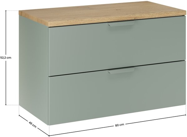 Set dulap Comad Aster Green ASTER GREEN 82-80-46-2S, blat Comad Nordic Cremona CREMONA 89-80-46 M