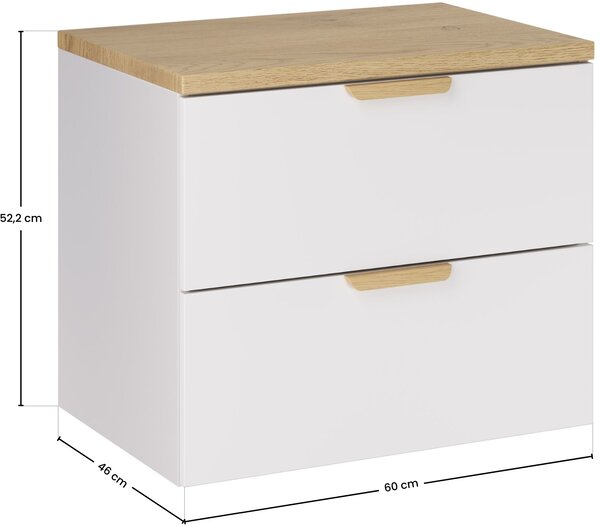 Set dulap Comad Aster White ASTER WHITE 82-60-46-2S, blat Comad Nordic Cremona CREMONA 89-60-46 M