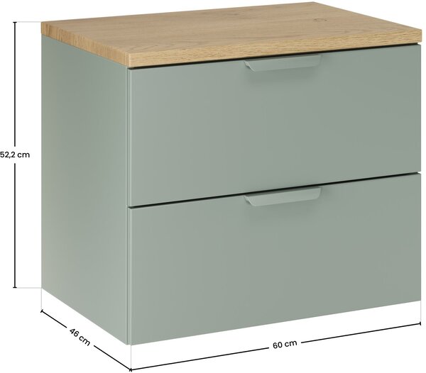 Set dulap Comad Aster Green ASTER GREEN 82-60-46-2S, blat Comad Nordic Cremona CREMONA 89-60-46 M