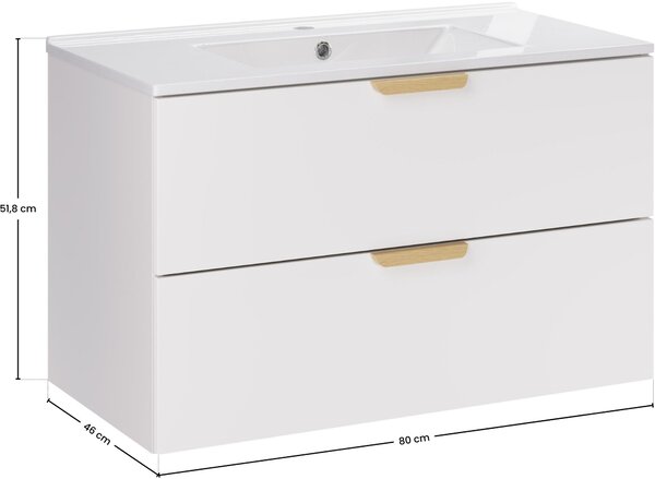 Set lavoar Comad Lava UM-CFP LAVA 80D DP, dulap Comad Aster White ASTER WHITE 82-80-46-2S