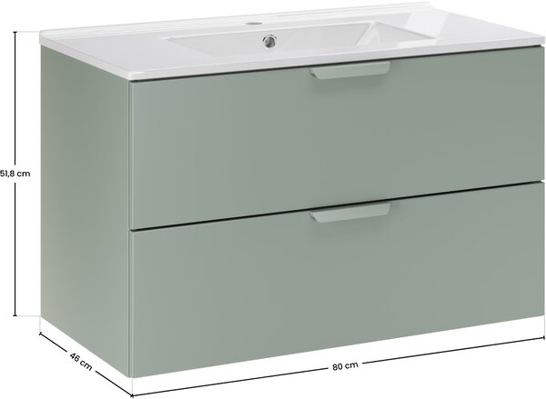 Set lavoar Comad Lava UM-CFP LAVA 80D DP, dulap Comad Aster Green ASTER GREEN 82-80-46-2S