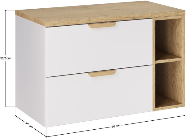 Set dulap Comad Aster White ASTER WHITE 82-60-46-2S, blat Comad Nordic Cremona CREMONA 89-80-46 M, CREMONA UN 81-20-44