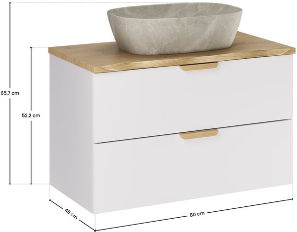 Set dulap Comad Aster White ASTER WHITE 82-80-46-2S, lavoar Comad Anna UN-ANNA-MY1, NATURE CREMONA 89-80-46 M