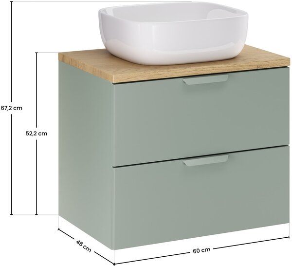 Set dulap Comad Aster Green ASTER GREEN 82-60-46-2S, lavoar Comad Smile UM-6252SMILE40DP, CREMONA 89-60-46 M