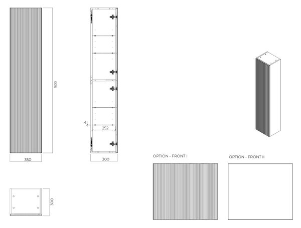 Oltens Lun Rilla dulap 35x30x160 cm laterala pe perete 60036900