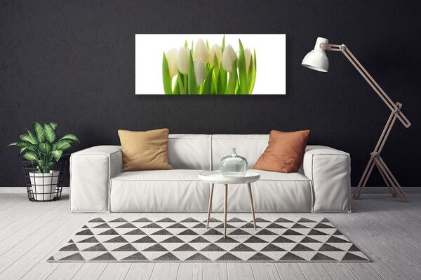 Tablou pe panza canvas Lalele Floral Alb Verde