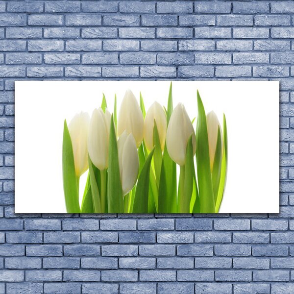 Tablou pe panza canvas Lalele Floral Alb Verde