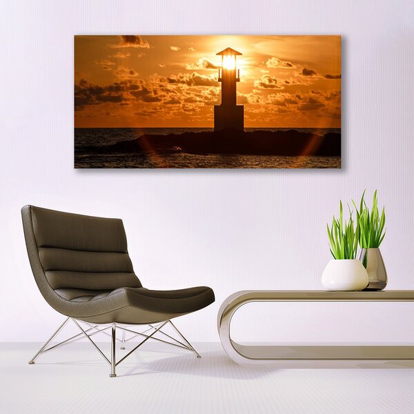 Tablou pe panza canvas Farul Arhitectura Galben Negru
