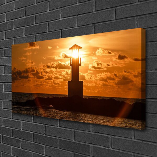 Tablou pe panza canvas Farul Arhitectura Galben Negru