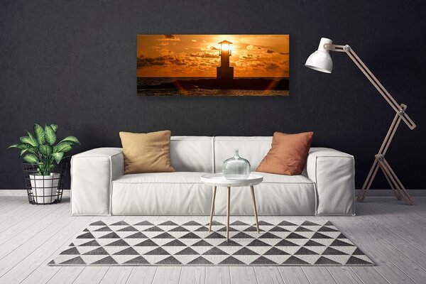 Tablou pe panza canvas Farul Arhitectura Galben Negru