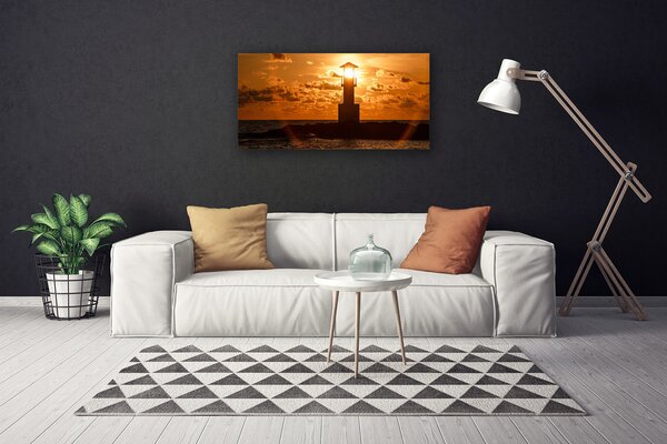 Tablou pe panza canvas Farul Arhitectura Galben Negru