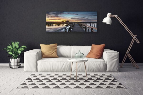 Tablou pe panza canvas Podul Arhitectura Gri Galben