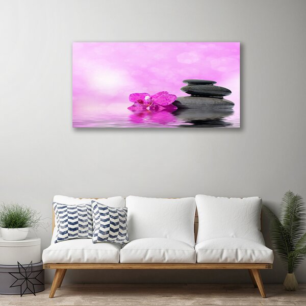 Tablou pe panza canvas Pietrele de flori Arta Roz Gri