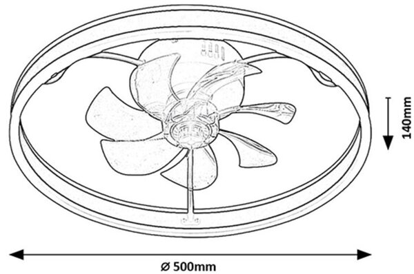 Rabalux Fanfy lampă-ventilator de tavan 1x40 W alb-negru 71337