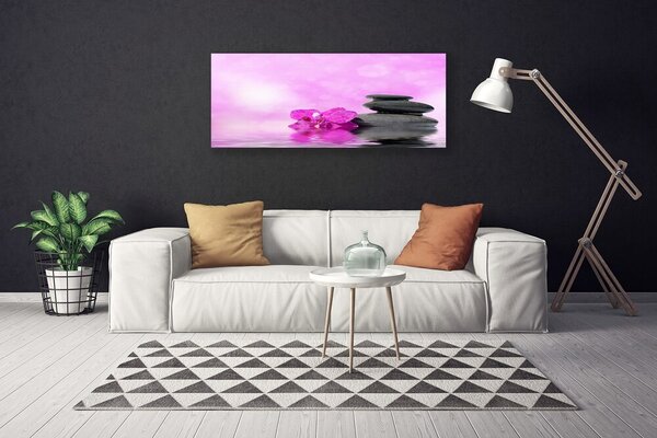 Tablou pe panza canvas Pietrele de flori Arta Roz Gri