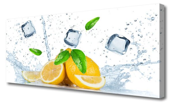 Tablou pe panza canvas Lime Ice Cubes Bucatarie Verde Alb