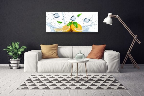 Tablou pe panza canvas Lime Ice Cubes Bucatarie Verde Alb