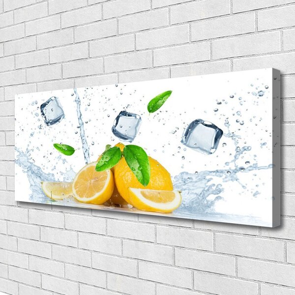 Tablou pe panza canvas Lime Ice Cubes Bucatarie Verde Alb