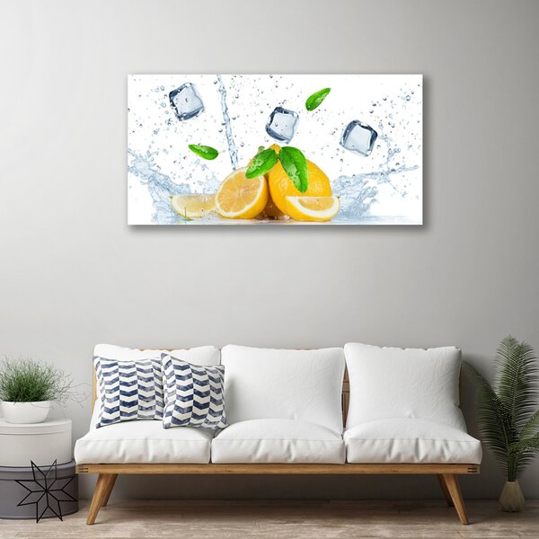 Tablou pe panza canvas Lime Ice Cubes Bucatarie Verde Alb
