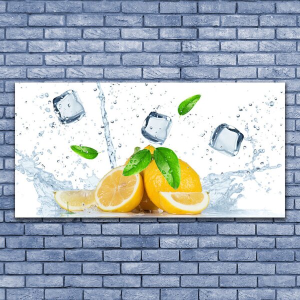 Tablou pe panza canvas Lime Ice Cubes Bucatarie Verde Alb