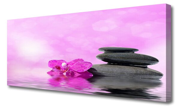 Tablou pe panza canvas Pietrele de flori Arta Roz Gri